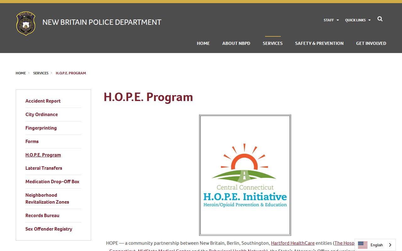 City of New Britain arrest records court charges HOPE program
